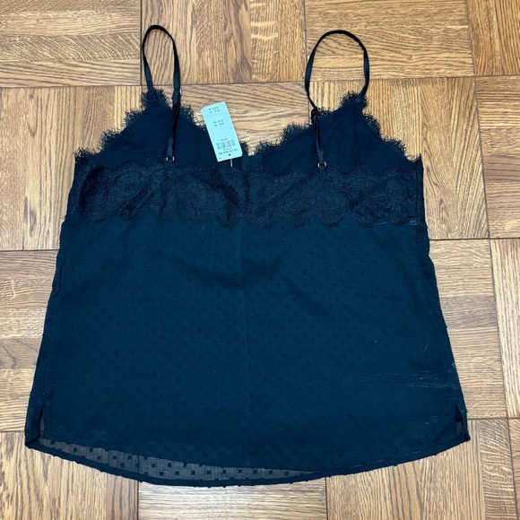*NWT* Abercrombie & Fitch black lace embroidered dot camisole (size large) - Picture 6 of 6
